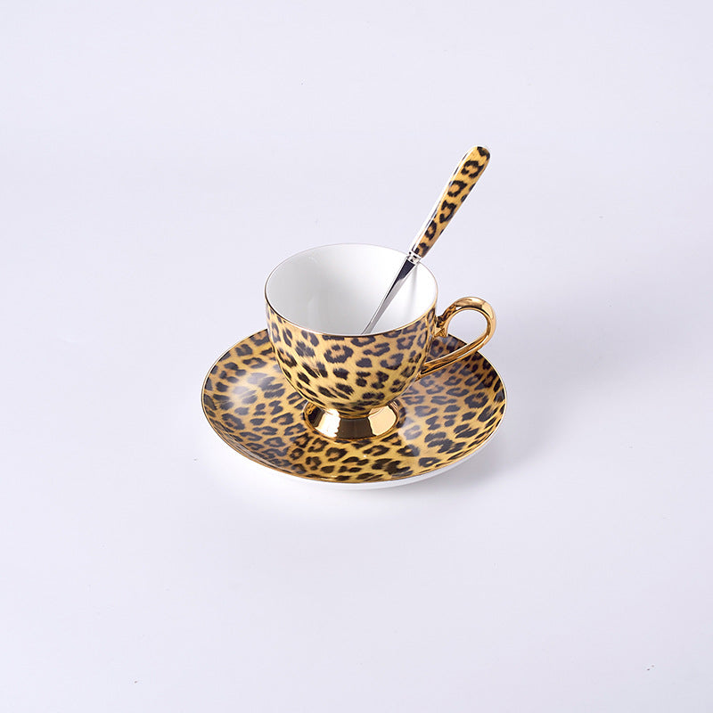 Leopard Luxe Porcelain Mug & Plate Set