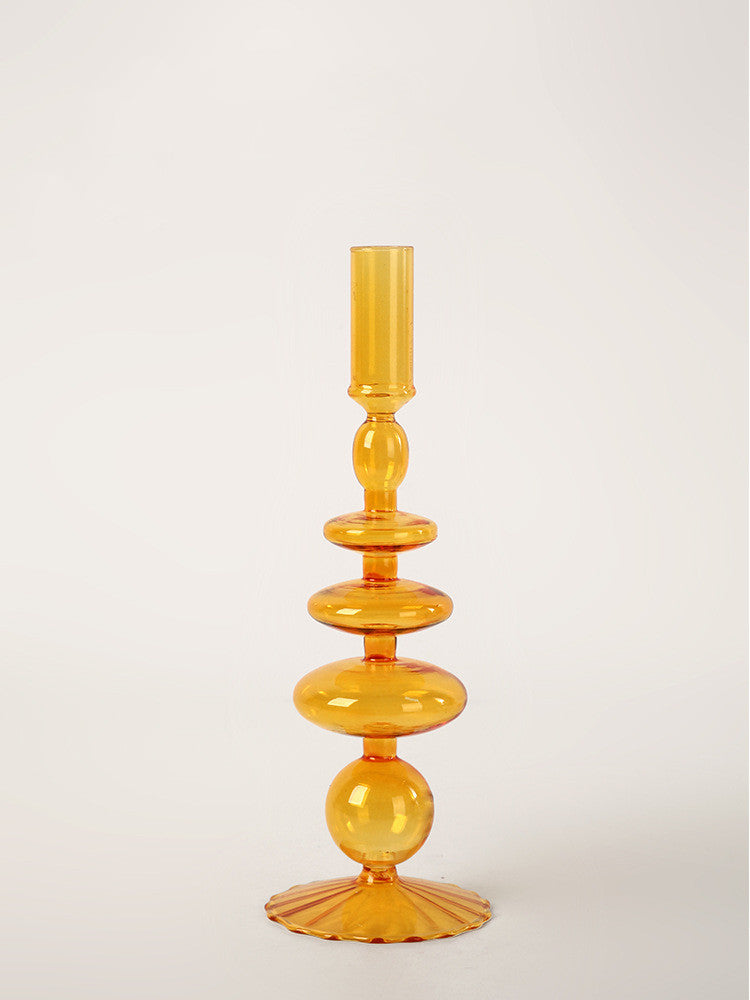 Nordic Home Colored Retro Glass Candle Holders