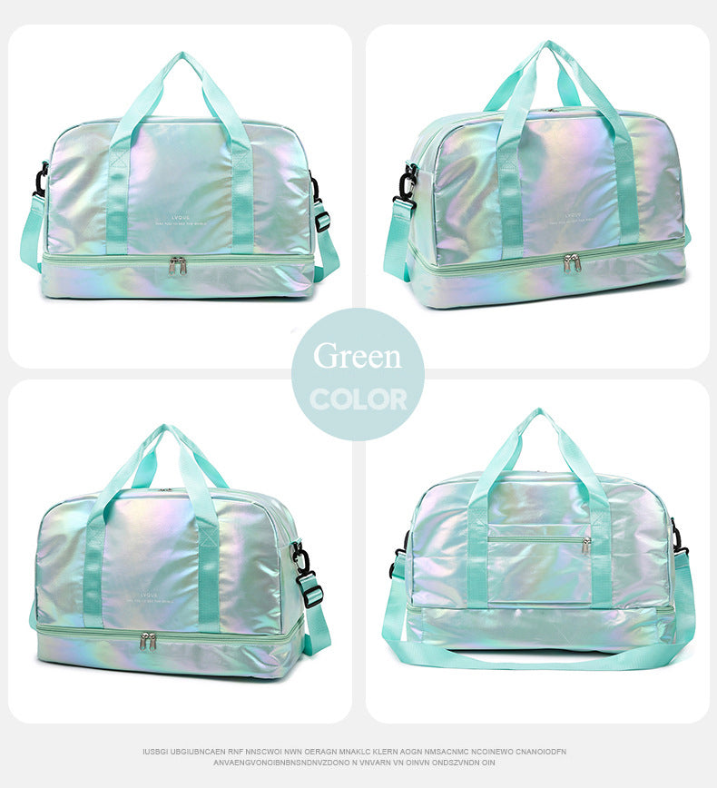 Iridescent Pearl Gym Duffel Bag – Shoe Compartment & Wet/Dry Separation