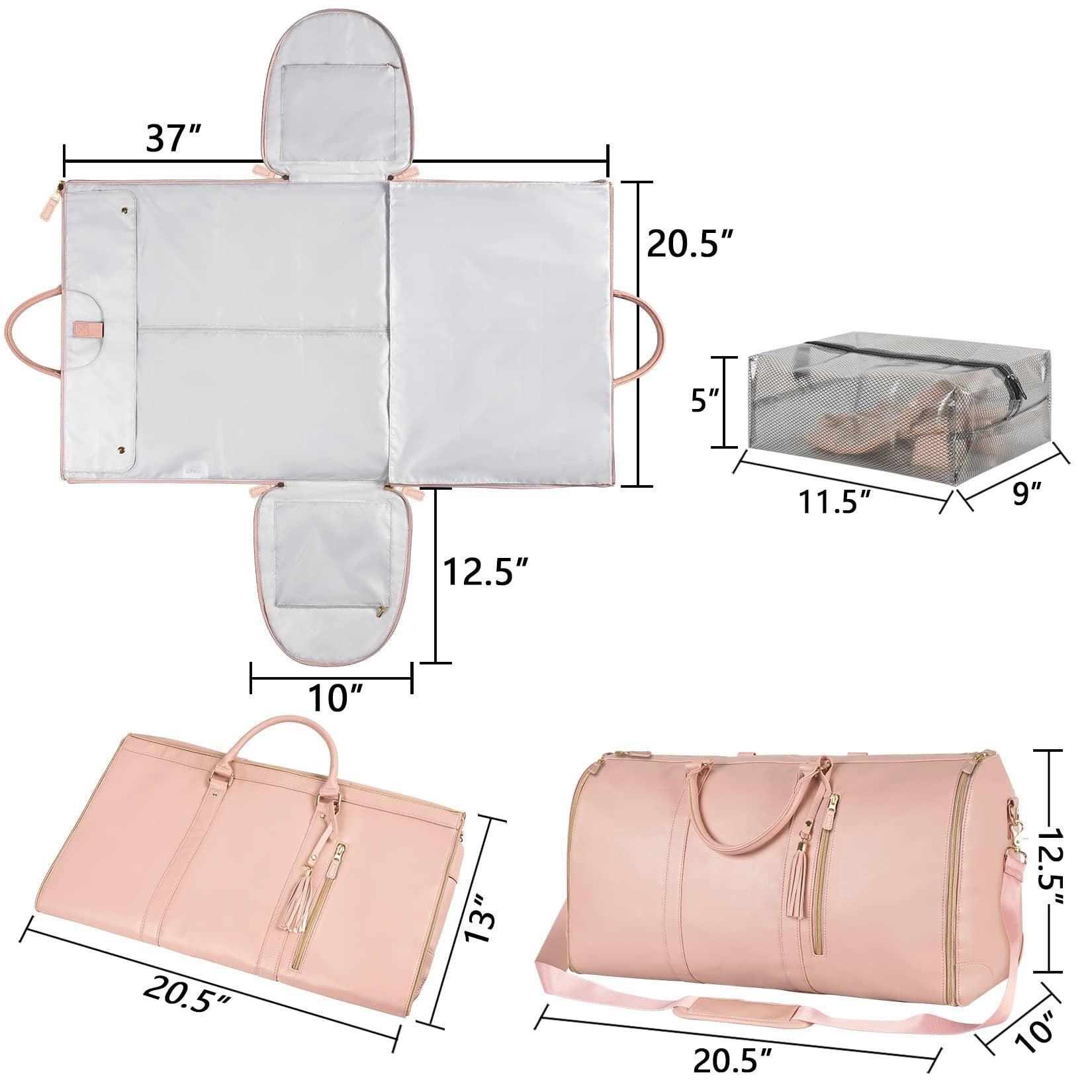 Foldable Garment Bag That Converts Into a Travel Duffle – Waterproof & Multi-Compartment