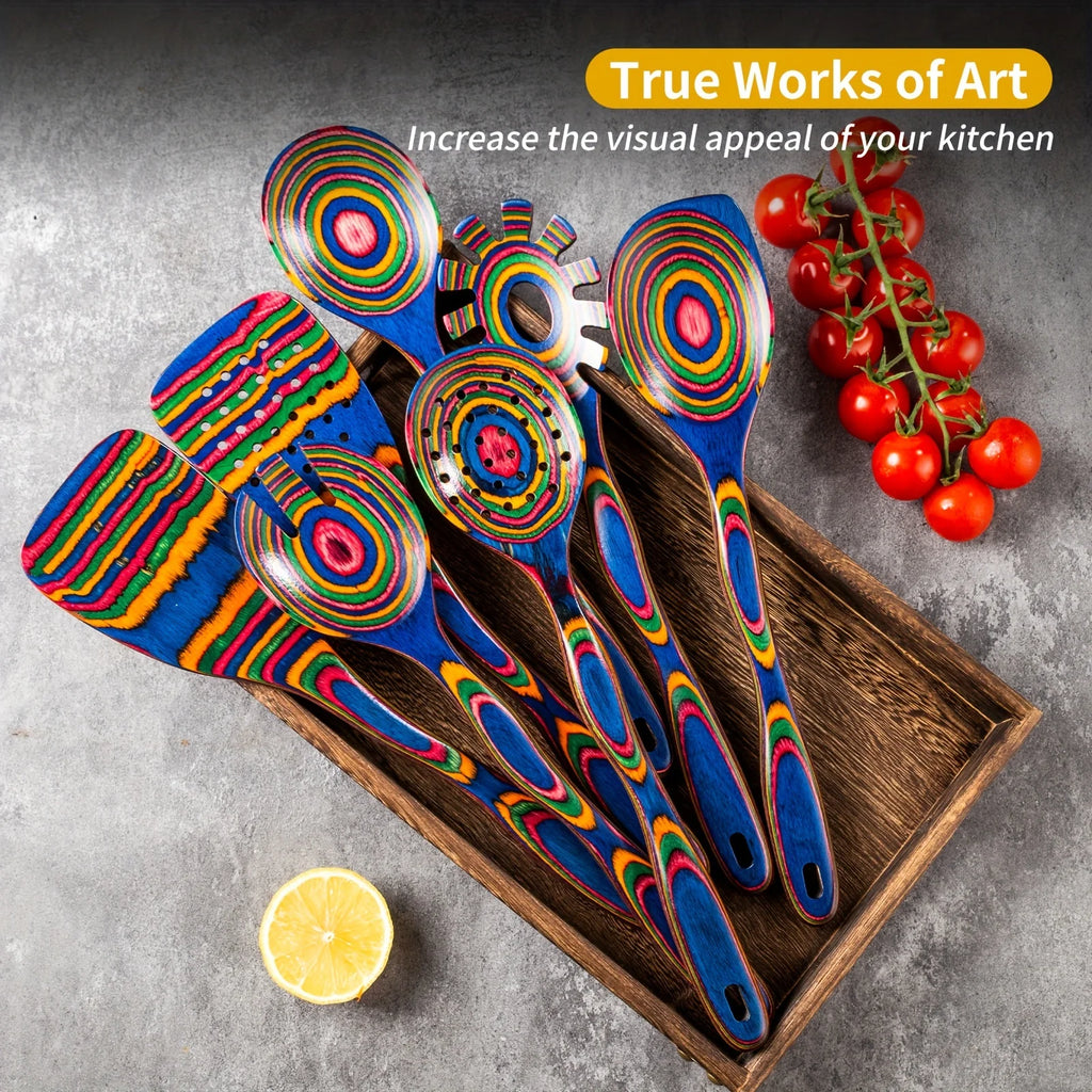 7pc. Artisan Wood Cooking Utensil Set