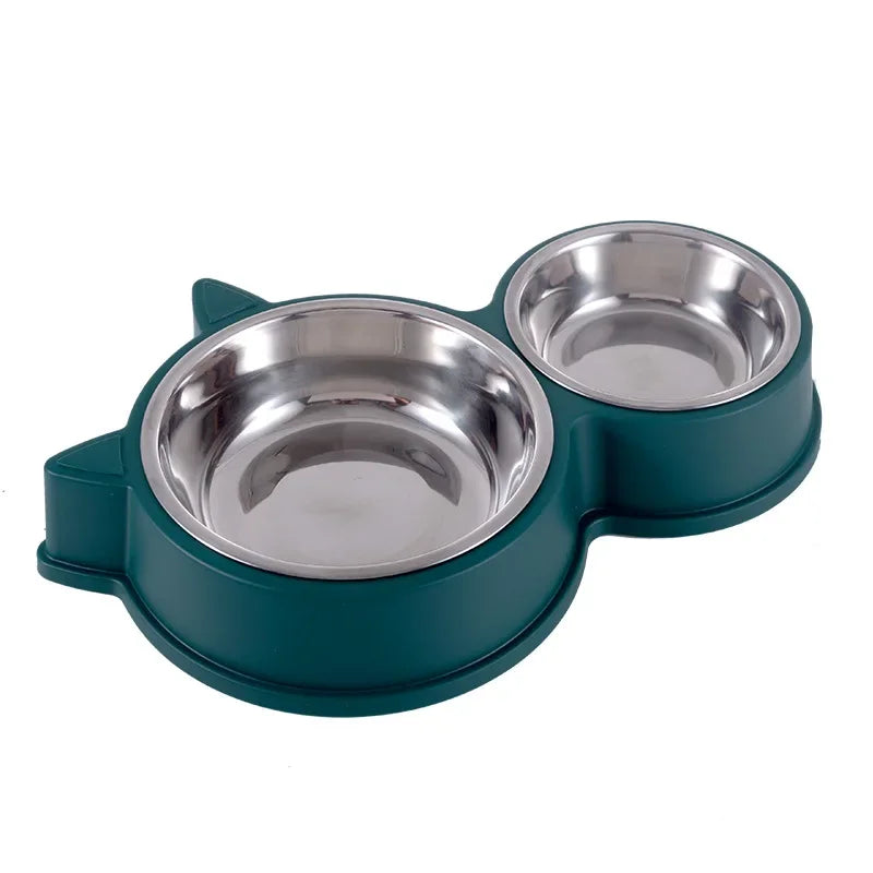 Stainless Steel Combination Pet Feeding Bowl, Food and Water Set