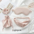 Silky Sleep Mask Set, 4 Piece Eye Mask with Headband, Hair Tie and Storage Bag