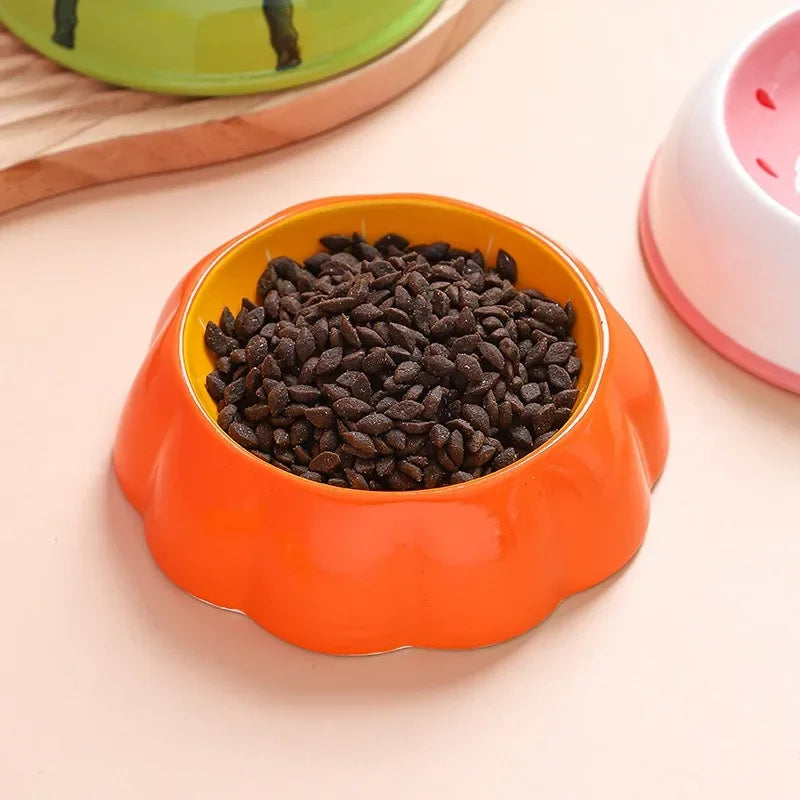 Ceramic Pet Bowl, Fruit Design Food and Water Bowl for Cats and Small Pets