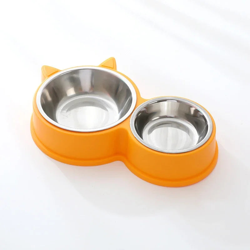 Stainless Steel Combination Pet Feeding Bowl, Food and Water Set