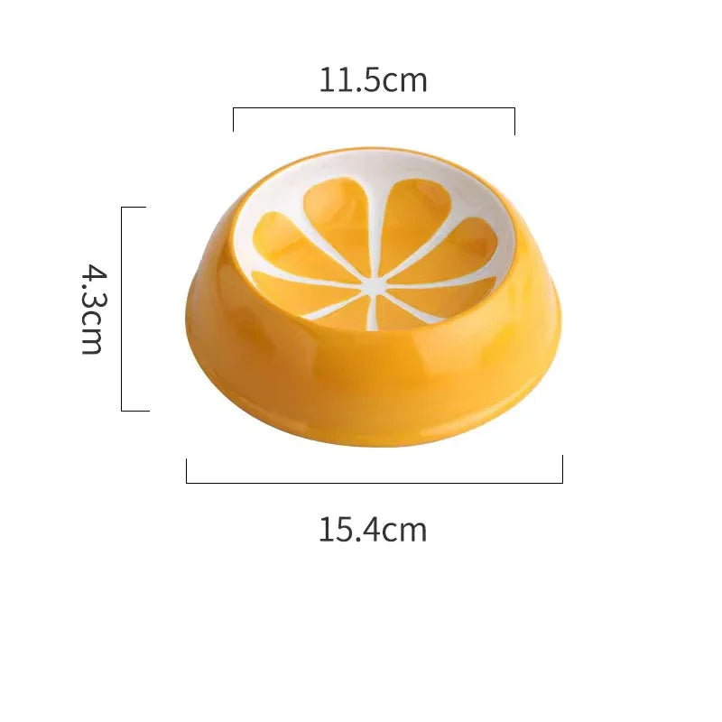 Ceramic Pet Bowl, Fruit Design Food and Water Bowl for Cats and Small Pets
