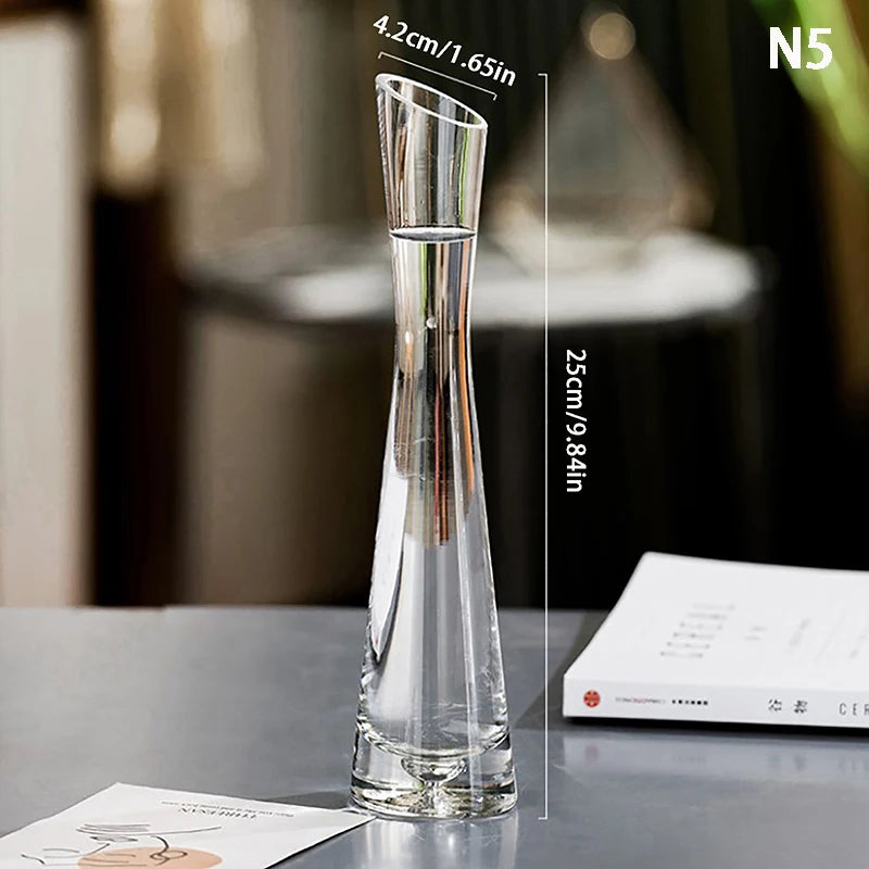 Luxury Handmade Glass Flower Vase, Slim Single Stem Bud Vase