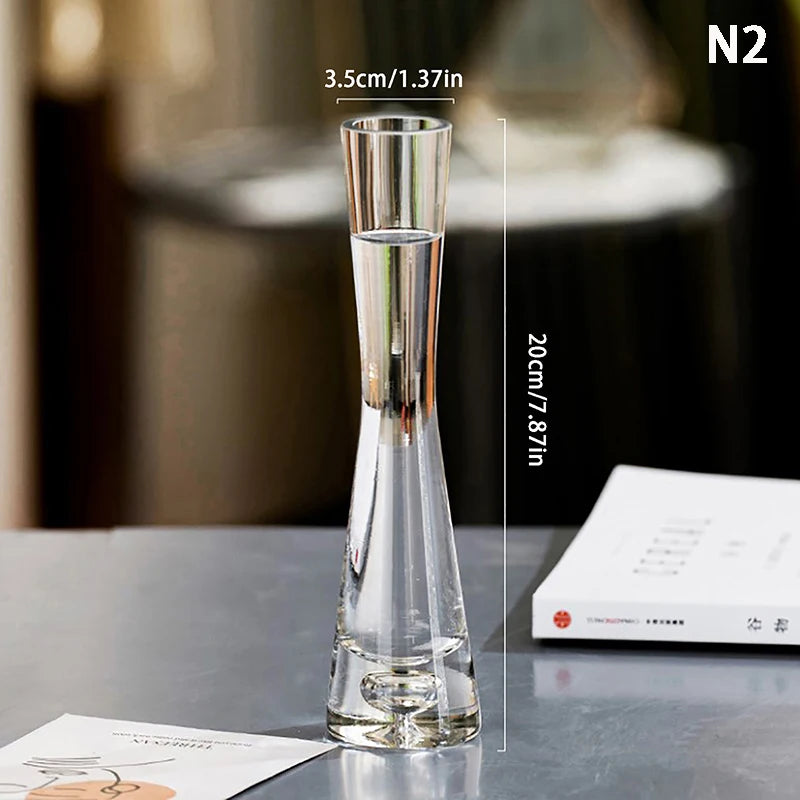 Luxury Handmade Glass Flower Vase, Slim Single Stem Bud Vase