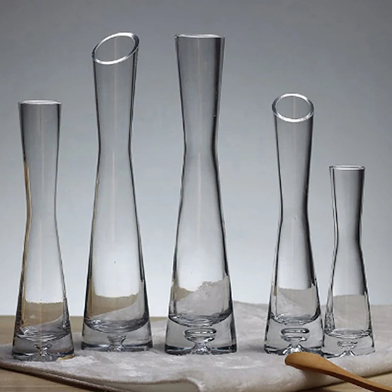 Luxury Handmade Glass Flower Vase, Slim Single Stem Bud Vase