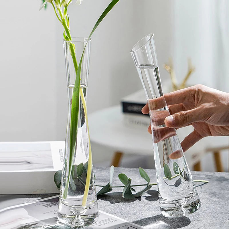 Luxury Handmade Glass Flower Vase, Slim Single Stem Bud Vase