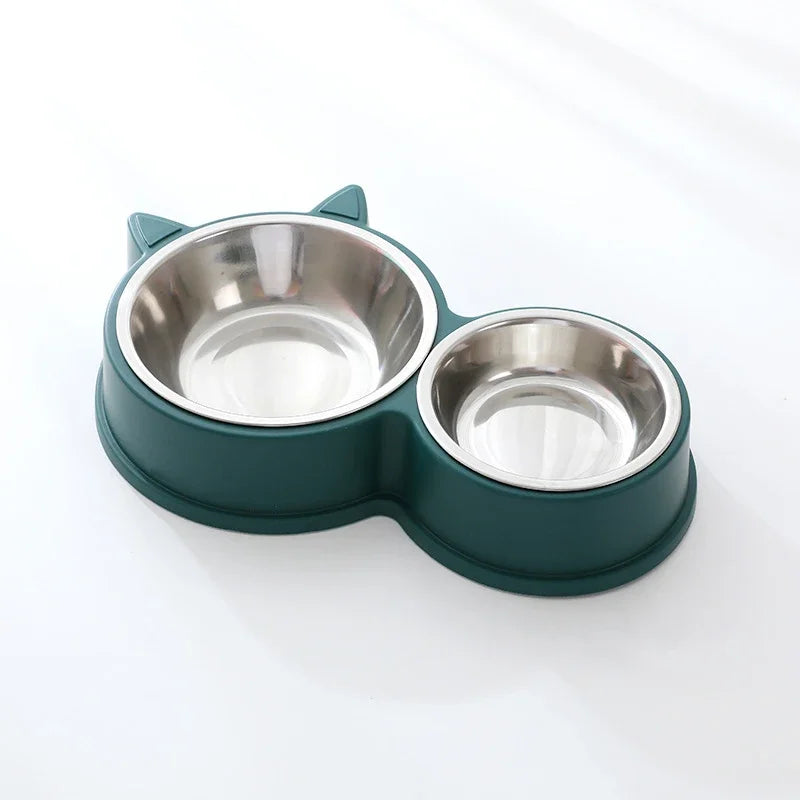 Stainless Steel Combination Pet Feeding Bowl, Food and Water Set