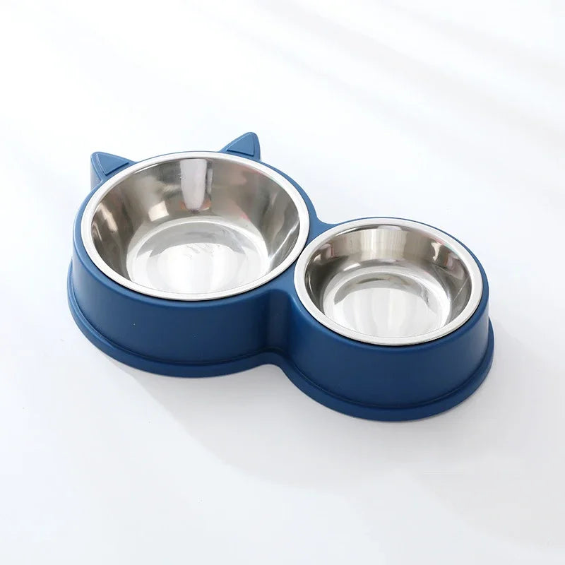 Stainless Steel Combination Pet Feeding Bowl, Food and Water Set