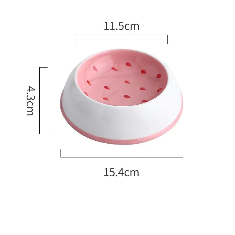 Ceramic Pet Bowl, Fruit Design Food and Water Bowl for Cats and Small Pets