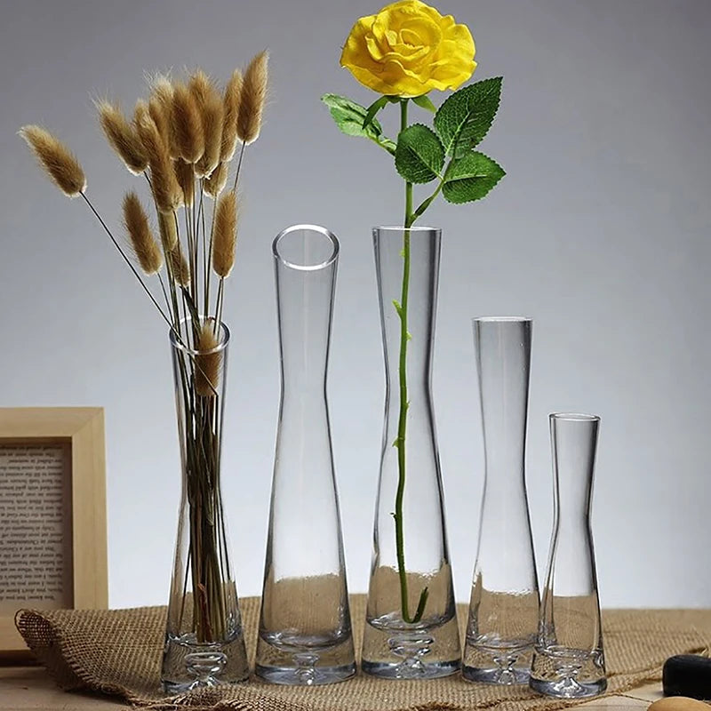 Luxury Handmade Glass Flower Vase, Slim Single Stem Bud Vase