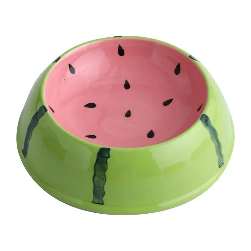 Ceramic Pet Bowl, Fruit Design Food and Water Bowl for Cats and Small Pets