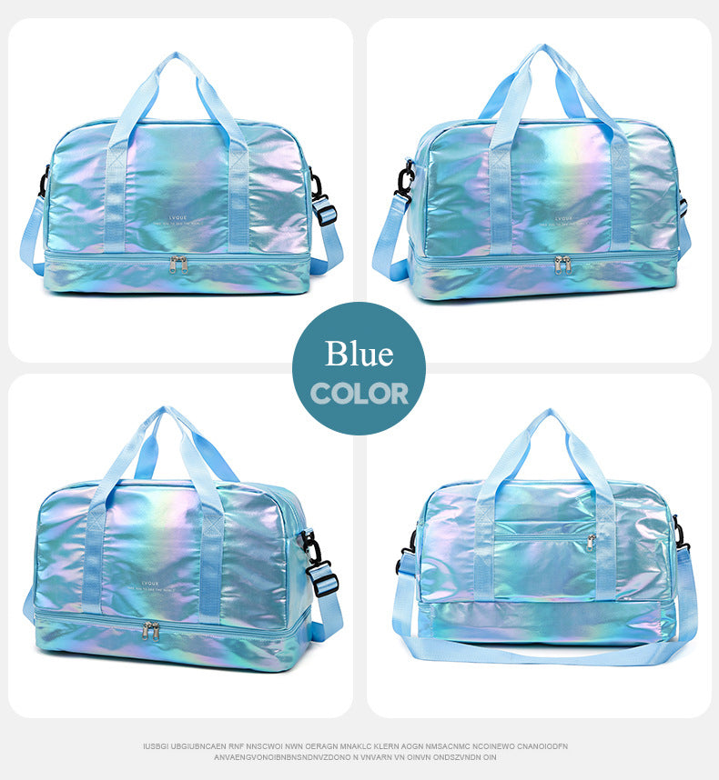 Iridescent Pearl Gym Duffel Bag – Shoe Compartment & Wet/Dry Separation