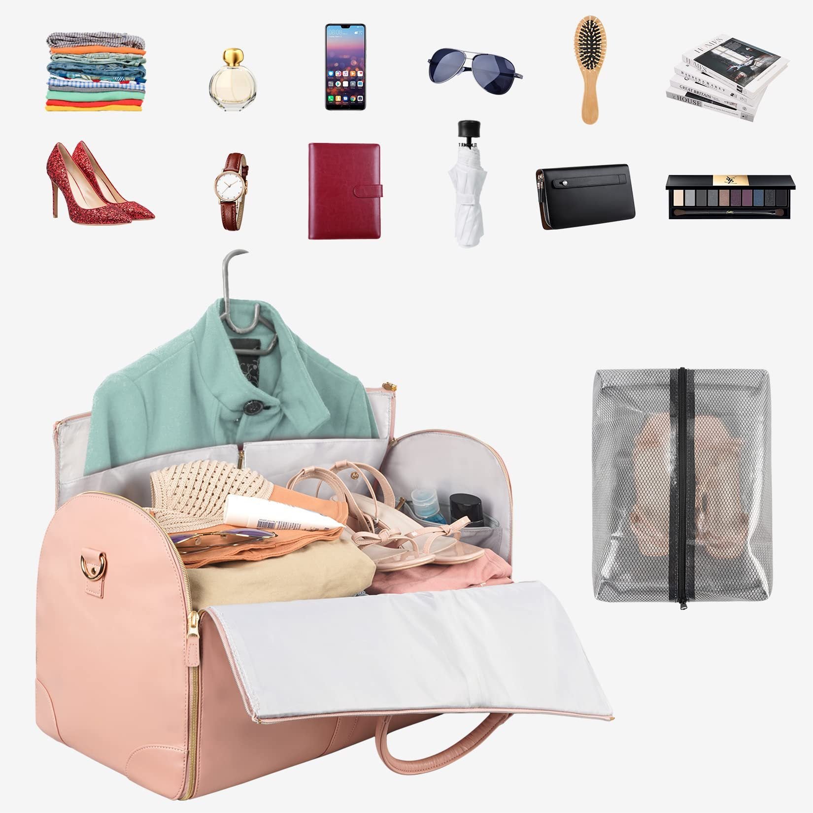 Foldable Garment Bag That Converts Into a Travel Duffle – Waterproof & Multi-Compartment