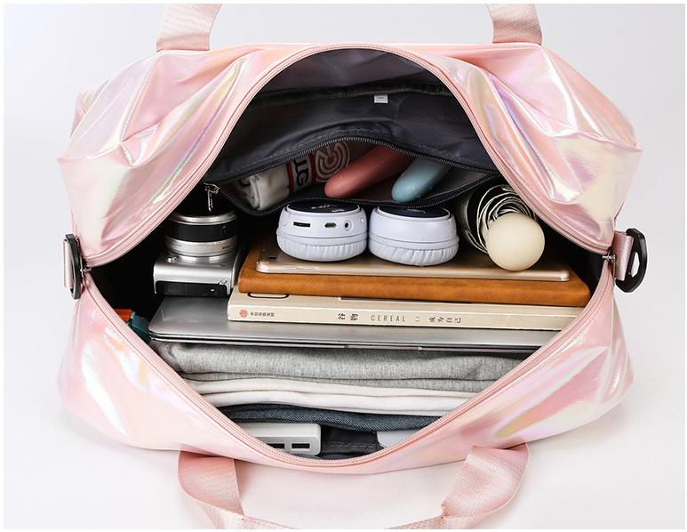 Iridescent Pearl Gym Duffel Bag – Shoe Compartment & Wet/Dry Separation